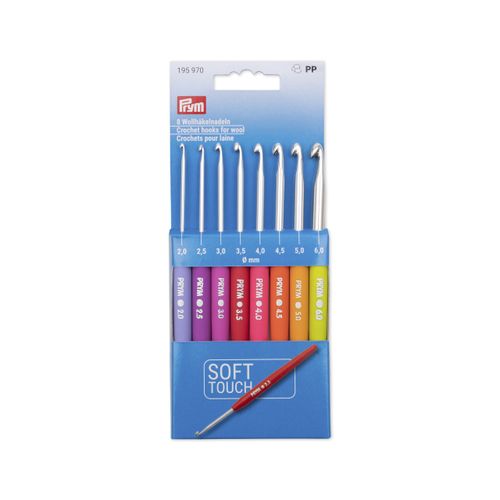 Kit de Agulhas para Crochê Soft Touch Prym - 8 Unidades